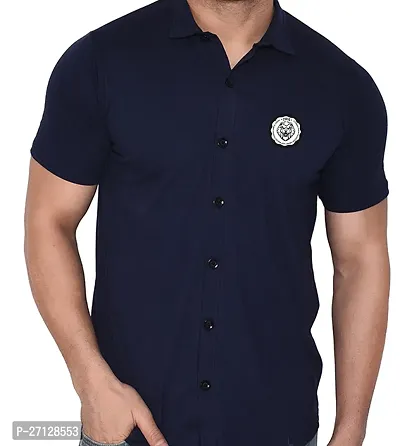 Stylish Cotton Blend Short  Sleeves Shirt For Men-thumb5