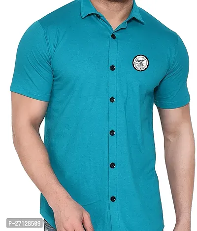 Stylish Cotton Blend Short  Sleeves Shirt For Men-thumb5