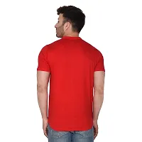 Tfurnish Red Cotton Blend Solid Short Sleeves Casual Shirts For Men-thumb1