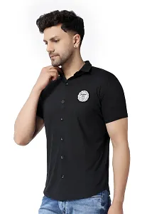 Men's Short Sleeves Spread Shirt (Black)_S-thumb2