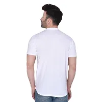 Tfurnish White Cotton Blend Solid Short Sleeves Casual Shirts For Men-thumb1