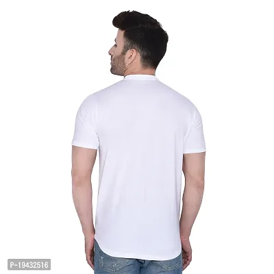 Tfurnish White Cotton Blend Solid Short Sleeves Casual Shirts For Men-thumb2