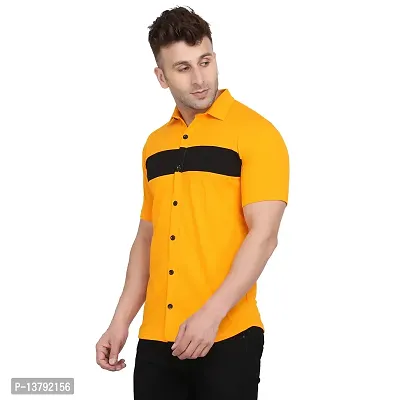 Men's Short Sleeves Spread Shirt (Yellow)_S-thumb3