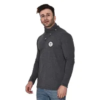 Men's Full Sleeves High Neck Tees ( Grey )_S-thumb2