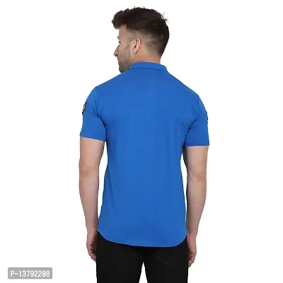 Men's Short Sleeves Spread Shirt (Blue)_S-thumb2