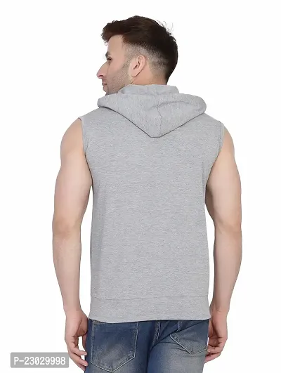 Men's Sleeveless Hooded Tees ( Silver )_S-thumb2