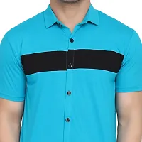 Men's Short Sleeves Spread Shirt (Turquoise)_S-thumb4