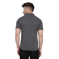 Men's Short Sleeves Spread Shirt (Grey)_S-thumb1