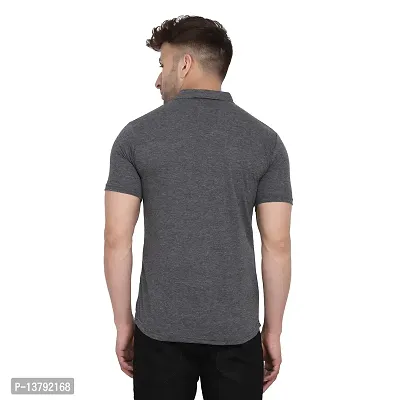 Men's Short Sleeves Spread Shirt (Grey)_S-thumb2