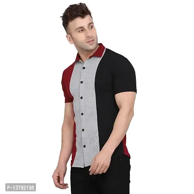 Men Short Sleeves Spread Casual Shirt-thumb5