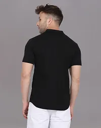 Stylish Black Cotton Blend Solid Casual Shirt For Men-thumb1