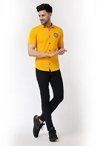 Men's Short Sleeves Spread Shirt (Yellow)_S-thumb2