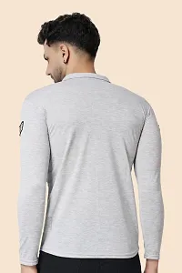 Men's Long Sleeves Spread Collar Shirt (Silver)_S-thumb1