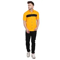 Men's Short Sleeves Spread Shirt (Yellow)_S-thumb3