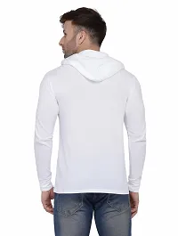 Stylish Cotton Blend White Solid Tees For Men-thumb1