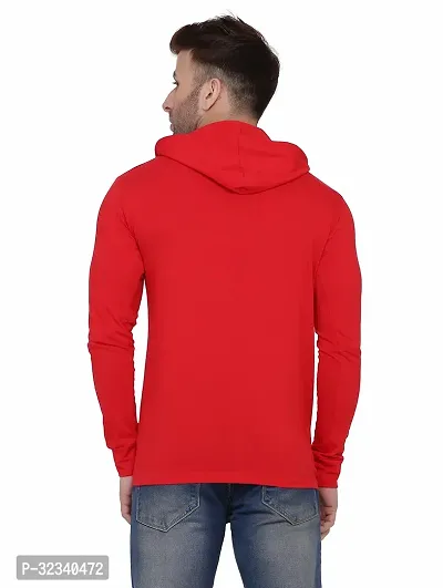 Stylish Cotton Blend Red Solid Tees For Men-thumb2