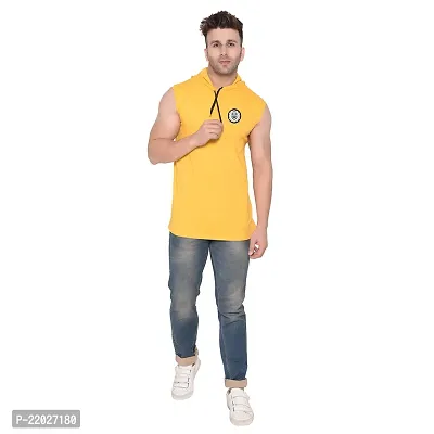 Men's Sleeveless Hooded Tees ( Yellow )_S-thumb4