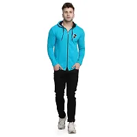 Stylish Cotton Blend Turquoise Solid Tees For Men-thumb4