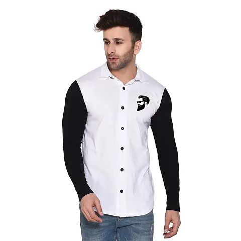 Tfurnish Blend Solid Long Sleeves Casual Shirts For Men