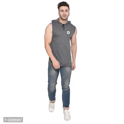 Men's Sleeveless Hooded Tees ( Grey )_S-thumb4