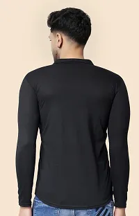 Tfurnish Black Cotton Blend Solid Long Sleeves Casual Shirts For Men-thumb1