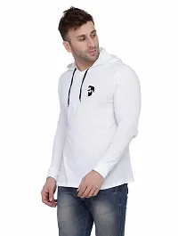 Stylish Cotton Blend White Solid Tees For Men-thumb2