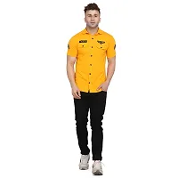 Men's Short Sleeves Spread Shirt (Yellow)_S-thumb3