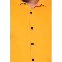 Tfurnish Men's Short Sleeves Spread Collar Shirt (Yellow)_S-thumb3