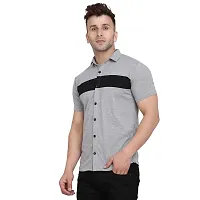 Men's Short Sleeves Spread Shirt (Silver)_S-thumb4