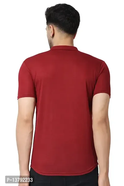 Men's Short Sleeves Spread Shirt (Maroon)_S-thumb4