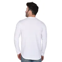 Tfurnish White Cotton Blend Solid Long Sleeves Casual Shirts For Men-thumb1