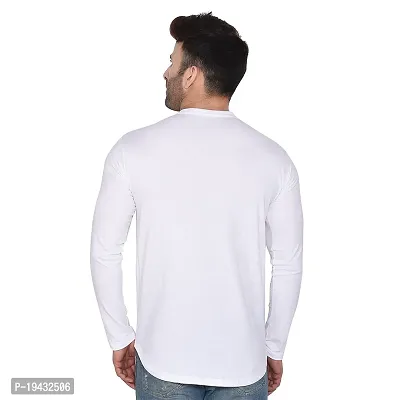 Tfurnish White Cotton Blend Solid Long Sleeves Casual Shirts For Men-thumb2