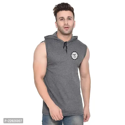 Men's Sleeveless Hooded Tees ( Grey )_S-thumb0