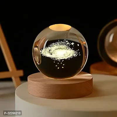 Crystal Ball Night Lamp Creative Engraved Crystal Ball Night Light USB Table LED Wooden Crystal Ball for Home Office Decoration-thumb0