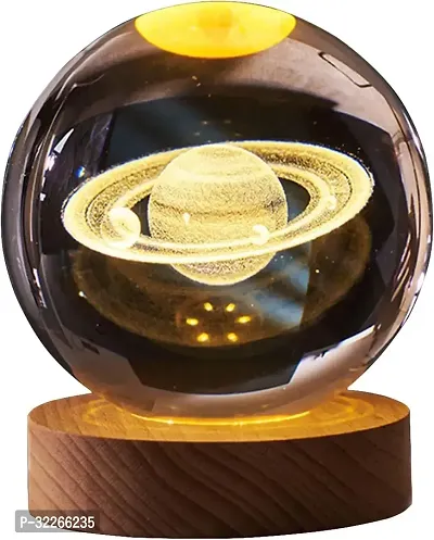 Crystal Ball Night Lamp Creative Engraved Crystal Ball Night Light USB Table LED Wooden Crystal Ball for Home Office Decoration-thumb0