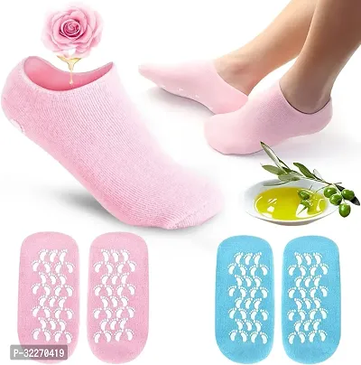 Silicon Socks Heel for Crack Spa Gel Socks for Women and Men, Feet Protector Crack Heel Repair Socks with Moisturizing Natural Oil and Vitamin E - Repair Dry Cracked Feet and Soften Skin