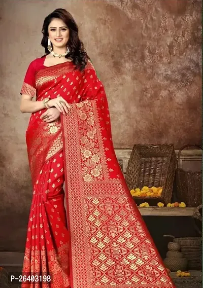 Beautiful Art Silk  Saree with Blouse piece For Women