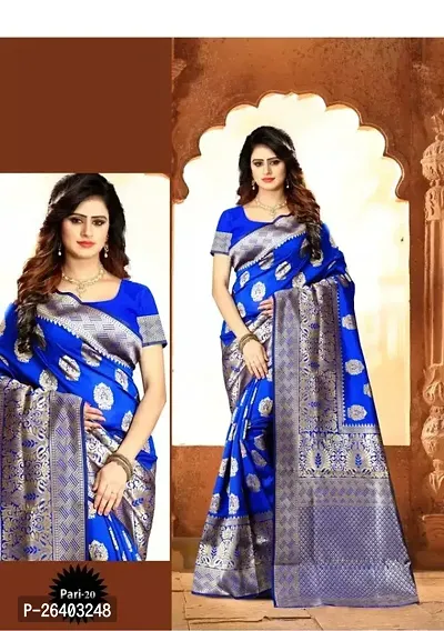 Beautiful Art Silk  Saree with Blouse piece For Women-thumb0