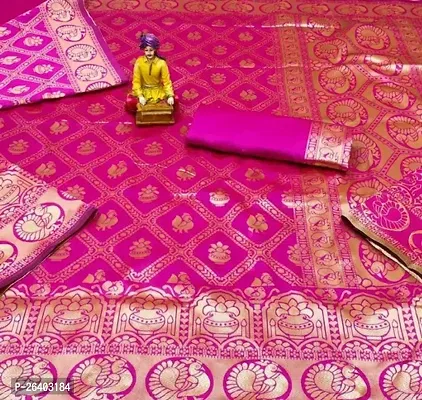 Beautiful Art Silk  Saree with Blouse piece For Women