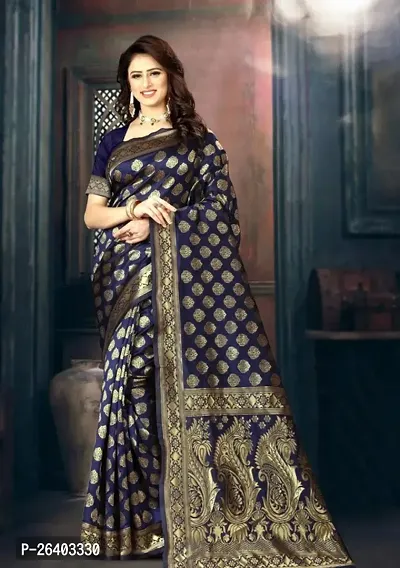 Beautiful Art Silk  Saree with Blouse piece For Women-thumb0