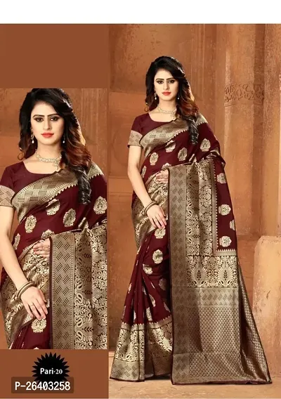 Beautiful Art Silk  Saree with Blouse piece For Women-thumb0