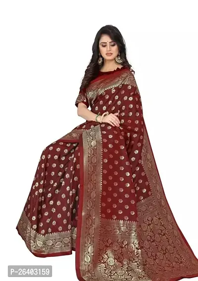 Beautiful Art Silk  Saree with Blouse piece For Women-thumb0