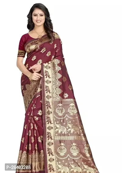 Beautiful Art Silk  Saree with Blouse piece For Women