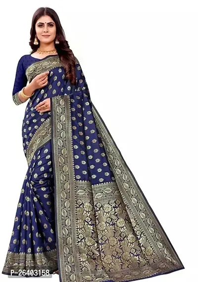 Beautiful Art Silk  Saree with Blouse piece For Women-thumb0