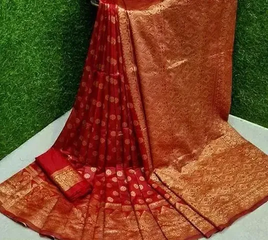 New In Art Silk Saree with Blouse piece 