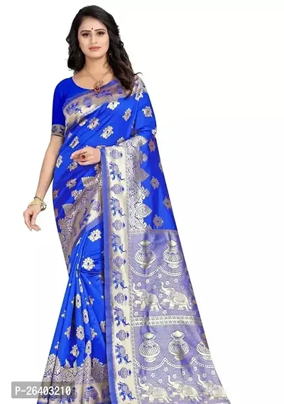 Beautiful Art Silk  Saree with Blouse piece For Women-thumb0