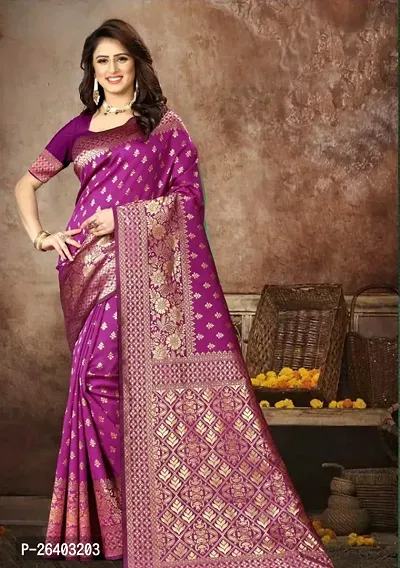 Beautiful Art Silk  Saree with Blouse piece For Women-thumb0