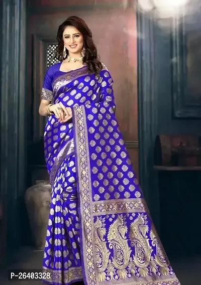 Beautiful Art Silk  Saree with Blouse piece For Women-thumb0