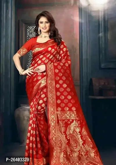 Beautiful Art Silk  Saree with Blouse piece For Women-thumb0