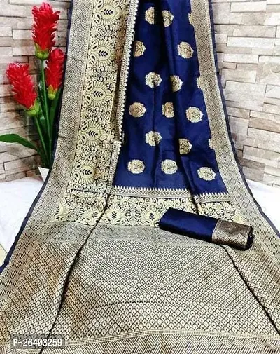 Beautiful Art Silk  Saree with Blouse piece For Women-thumb0